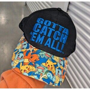 Pokemon Gotta Catch Em All Youth Baseball Cap Black Blue Snapback Hat Pokémon